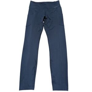 Eddie Bauer Leggings Womens M Navy Blue Trail Tight High Rise Pockets Athletic